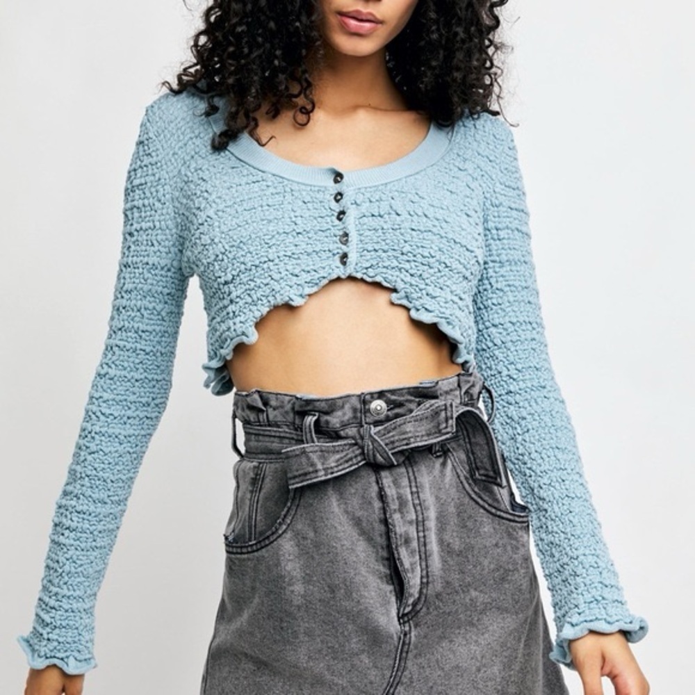 Free People Blue Rosehip Cardi